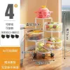 Multi-functional, mobile and rotating net vegetable basket storage rack, modern and simple home organization rack, kitchen corner storage rack Item Picture
